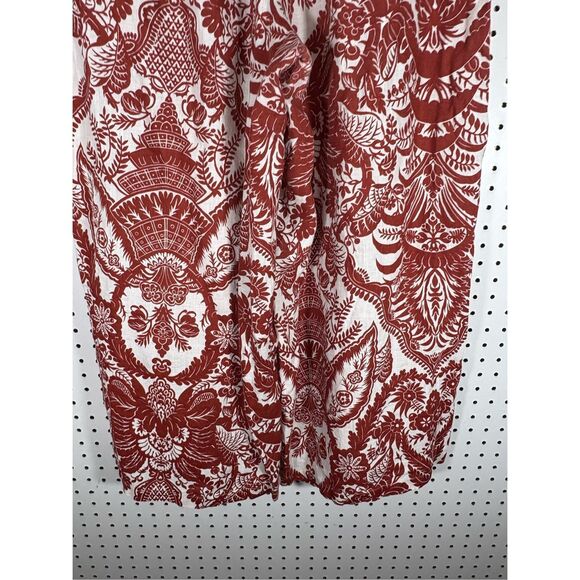 Anthropologie multi pattern wide leg linen pants size L - Picture 4 of 9